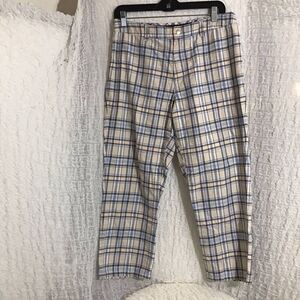 Tommy Hilfiger Plaid Chino Cropped Pants Size 8